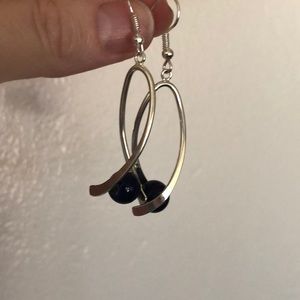 Silver earrings w/purple beads plus bonus beads